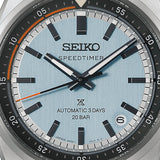 Seiko Prospex HBC003J1 diver's watch with black dial, stainless steel bracelet, and rotating bezel, showing time and date display.