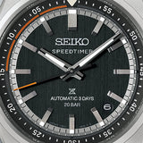 SEIKO Prospex HBC004J1 men's watch with stainless steel bracelet and black dial, featuring luminous hands and date display.