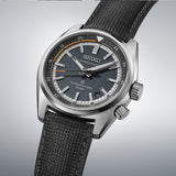 Seiko Prospex HBC004J1 dive watch with black dial, stainless steel band, and rotating bezel, designed for underwater exploration.