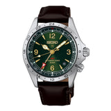 Seiko Prospex HBC007J1 dive watch with black dial, stainless steel bracelet, and rotating bezel, showcasing its sporty design.