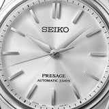 Seiko Presage HCC001J1 wristwatch with stainless steel band and classic dial, showcasing elegant design and precise timekeeping.